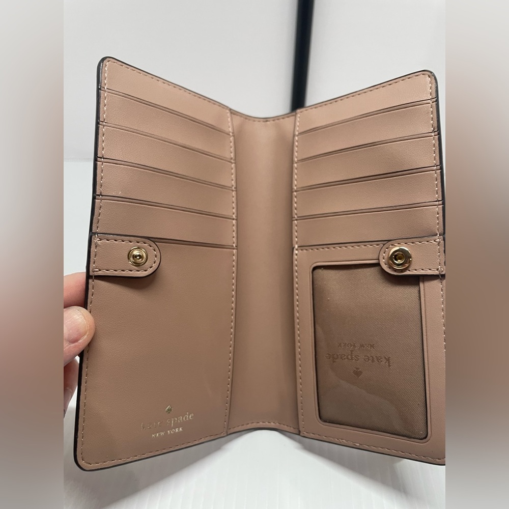 Kate Spade New York Madison Lg Slim Bifold Wallet Meringue,Saffiano Leather NWT - Picture 3 of 9